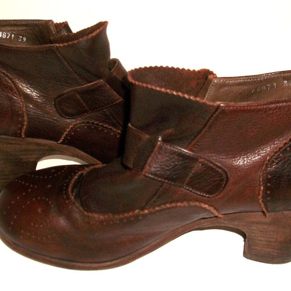 Pep Monjo Spain Handmade Eco-Friendly Low-Heel Booties 9M $325 - Picture 3 of 10